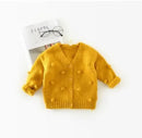 Toddler Girls Warm Knitted 3D Ball Sweater