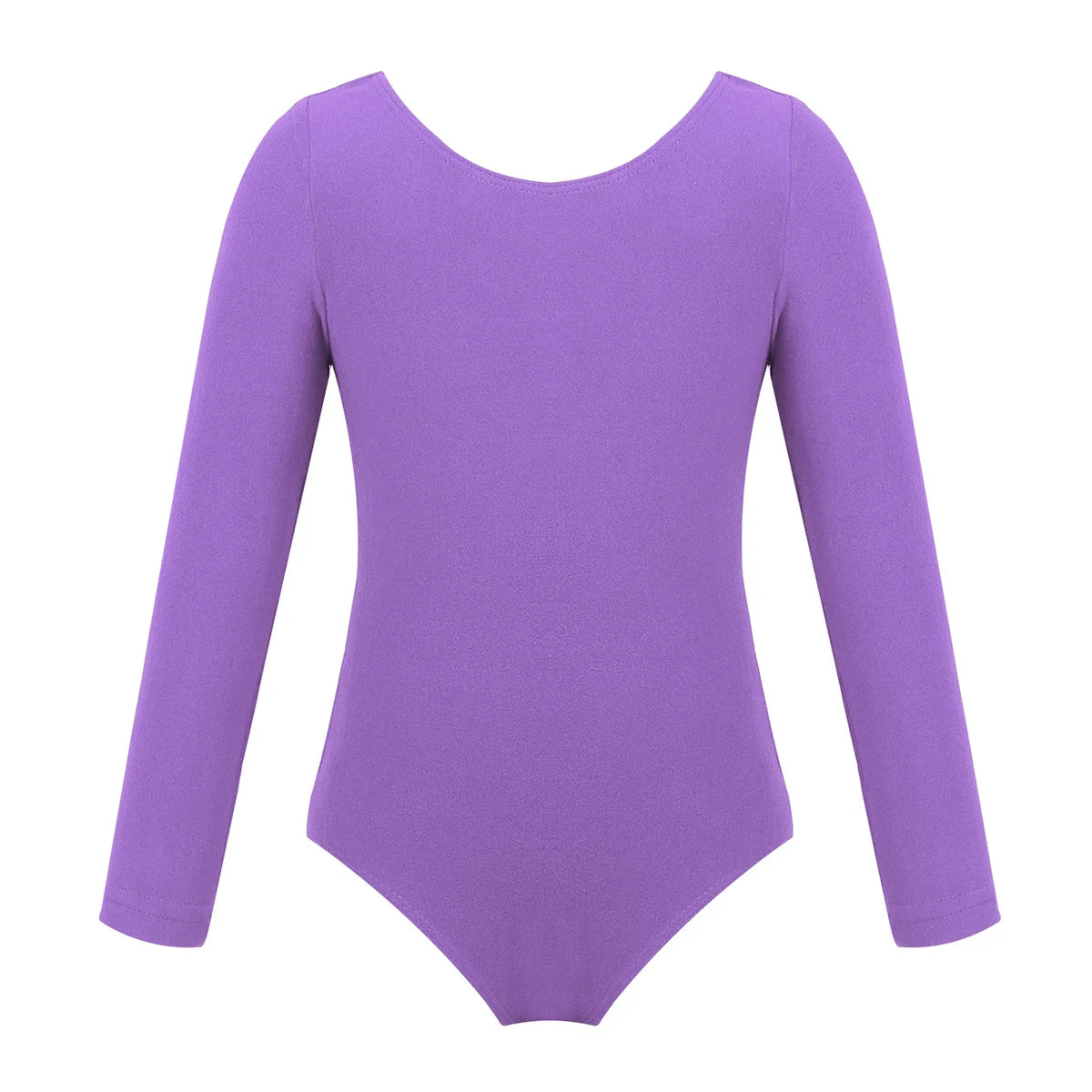 Kids Girls Long Sleeve Solid Color Ballet Leotards Bodysuit childrensterritory