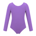 Kids Girls Long Sleeve Solid Color Ballet Leotards Bodysuit childrensterritory