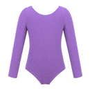 Kids Girls Long Sleeve Solid Color Ballet Leotards Bodysuit childrensterritory