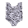 Kids Girl Solid and Printed Ruffle Sleeveless Swimwear childrensterritory
