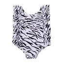 Kids Girl Solid and Printed Ruffle Sleeveless Swimwear childrensterritory
