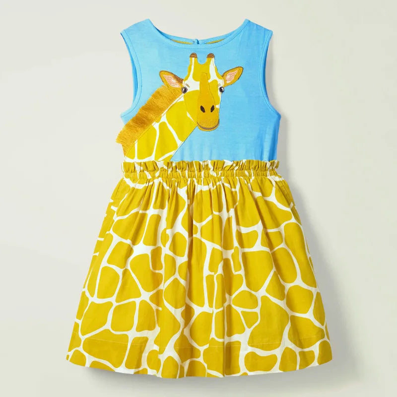 Lovely Cartoon Design Soft Cotton Summer Dresses for Girls childrensterritory