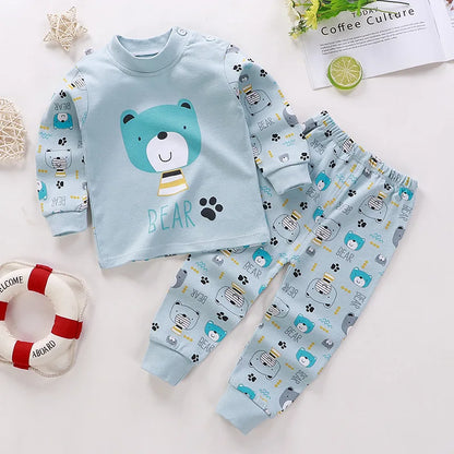 Kids Cartoon Print Long-Sleeved Clothing Set childrensterritory