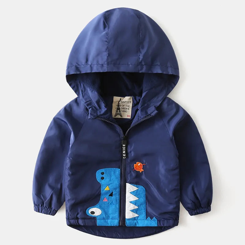 Cartoon Striped Children Hardshell Jacket For Boys childrensterritory