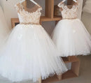 Kids Girls Nude Crystal Pearls Belt First Communion Dresses childrensterritory