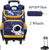 Space Theme Kids Boys School Rolling Backpacks childrensterritory