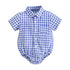 Plaid Cotton Baby Boys Short Sleeve Summer Bodysuit childrensterritory