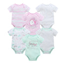 6 pcs/lot Baby Girls Cartoon Print Bodysuits for Summer childrensterritory