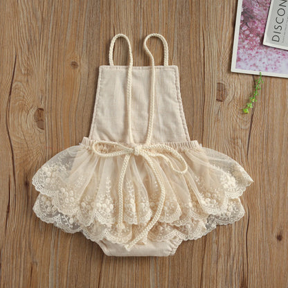 Baby Girl Sleeveless Lace Romper/Jumpsuit