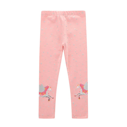 Kids Girls Cartoon Pattern Skinny Cotton Trousers childrensterritory