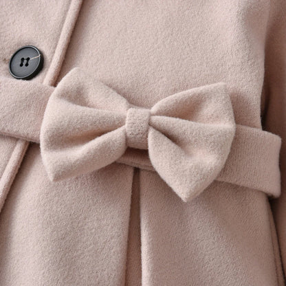 Baby Girls Woolen Jacket Mid-length Coat Outerwear childrensterritory
