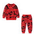 Cartoon Print Sweatshirts and Pants Tracksuit Set childrensterritory