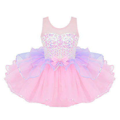 Shiny Sequins Design Tutu Ballet Dress for Little Girls childrensterritory
