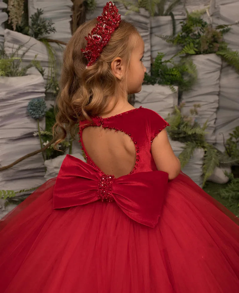 Puffy Layers Big Bow Little Princess Dress for Girls