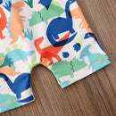 High Neck Animal Printed Kid Boy Swimwear with Hat childrensterritory