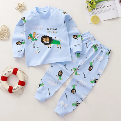 Kids Cartoon Print Long-Sleeved Clothing Set childrensterritory