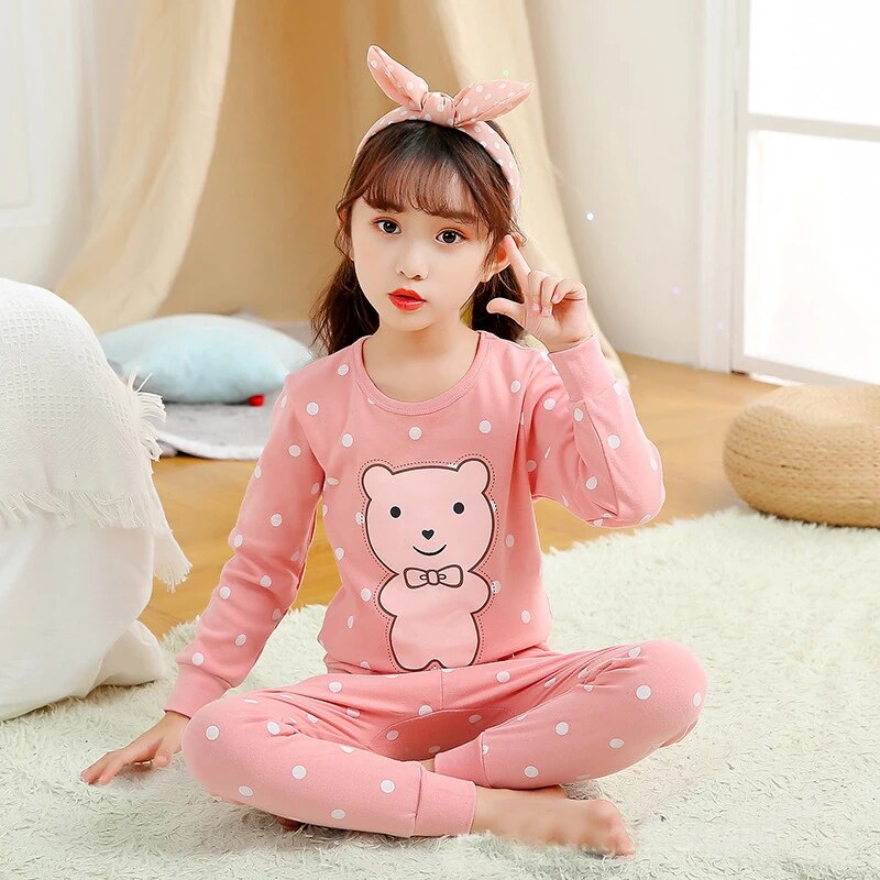 Kids Unisex Cartoon and Floral Print Soft Sleepwear Pajamas Sets childrensterritory