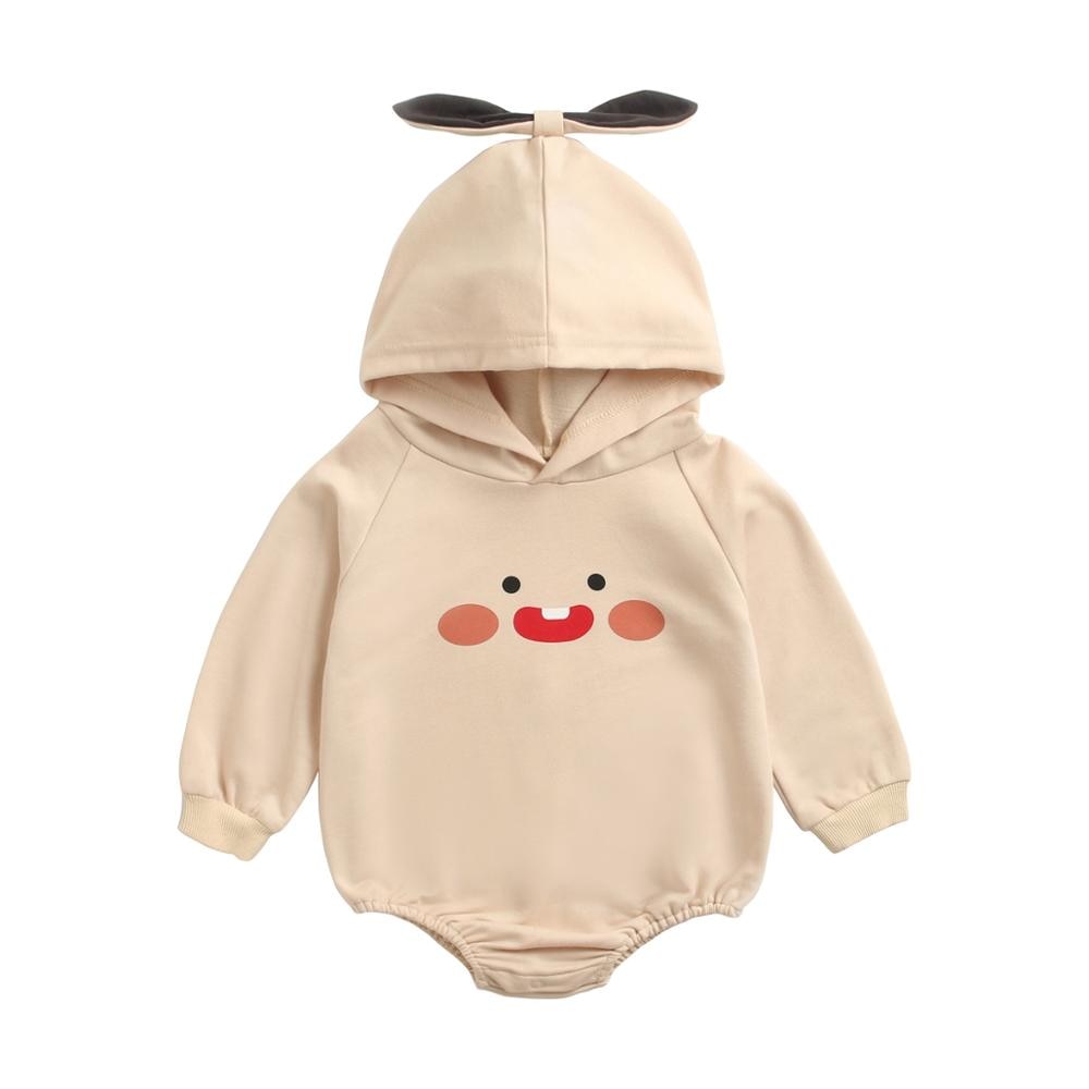 Baby Girls Cartoon Hooded Warm Cotton Bodysuits childrensterritory