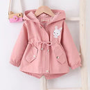 Little Girls Cute Rabbit Print Hooded Jacket with Pockets childrensterritory