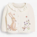 Lovely Cartoon Rabbit Embroidery Soft Cardigan for Kids childrensterritory