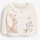 Lovely Cartoon Rabbit Embroidery Soft Cardigan for Kids childrensterritory