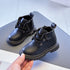 Kids Solid British Style Warm Short Leather Boots childrensterritory