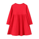 Kids Cartoon Printed Full Sleeves Christmas Red Frocks childrensterritory