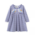 Colorful Cartoon Print Kids Girls Preppy Style Dresses childrensterritory