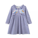 Colorful Cartoon Print Kids Girls Preppy Style Dresses childrensterritory