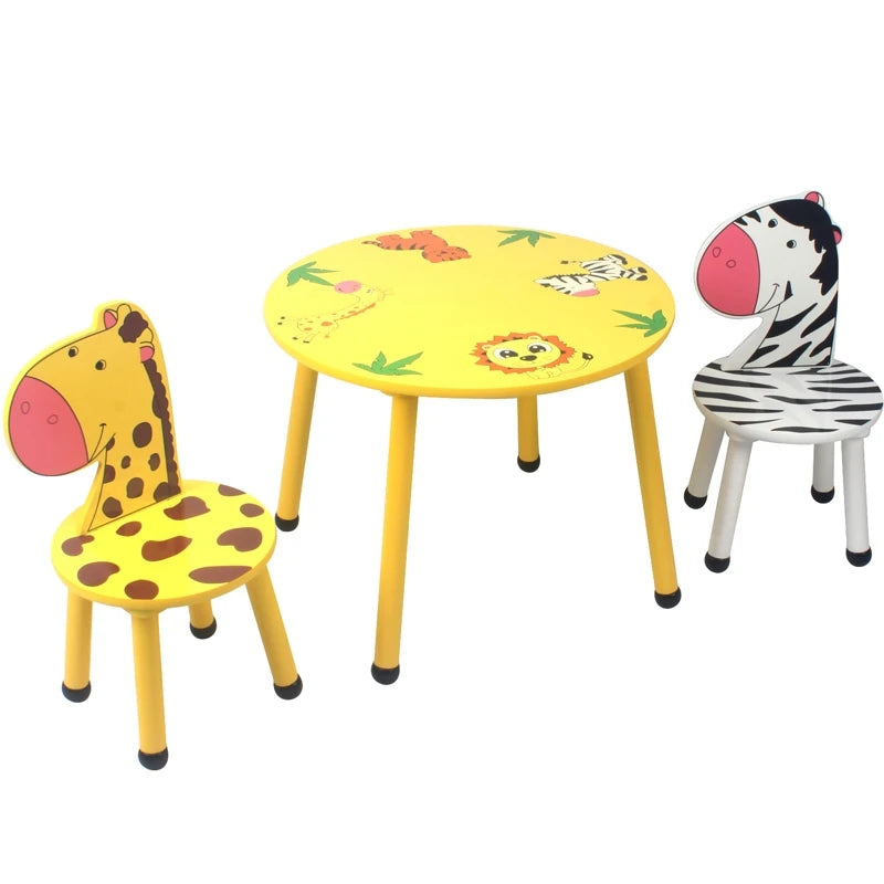 Kids Wooden Table and 2 Chairs Set/Art Desk