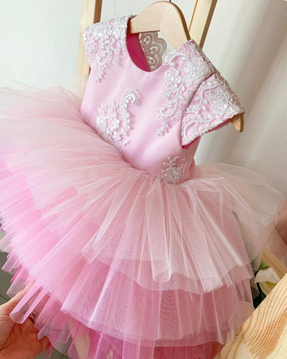 Puffy Tiered Tulle Elegant Girls Princess Dresses for Party childrensterritory