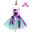 Kids Girls Mermaid Teal and Pearls Sparkly Tutu Dress for Party childrensterritory