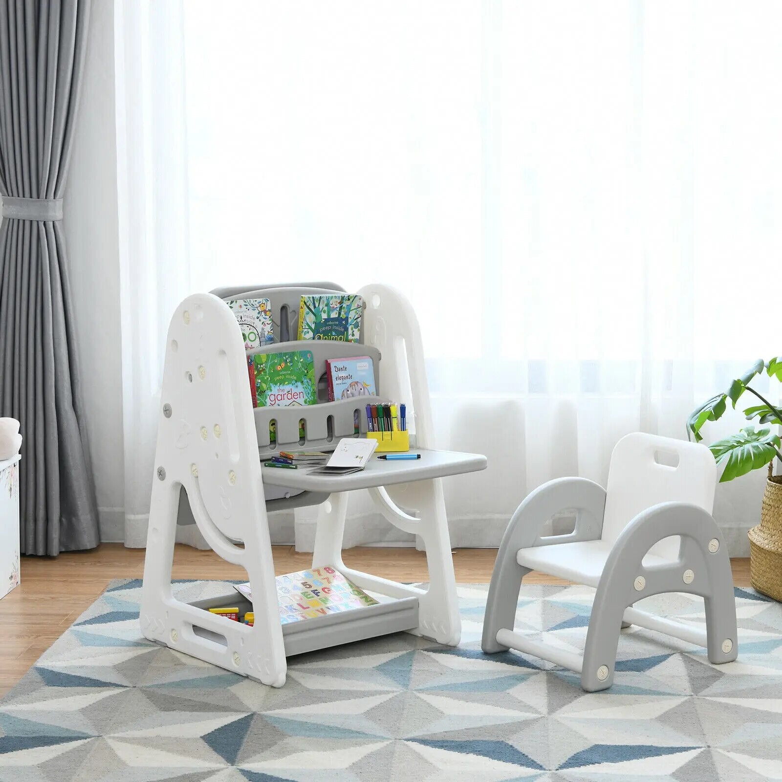 Adjustable 2in1 Kids Art Easel Desk Chair Set childrensterritory