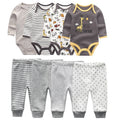 4pcs Baby Cartoon Printed Bodysuits Set for Girls Boys childrensterritory