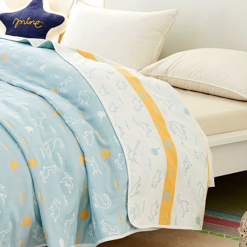 6 Layer Cotton Muslin Baby Blankets Carriage Quilt childrensterritory