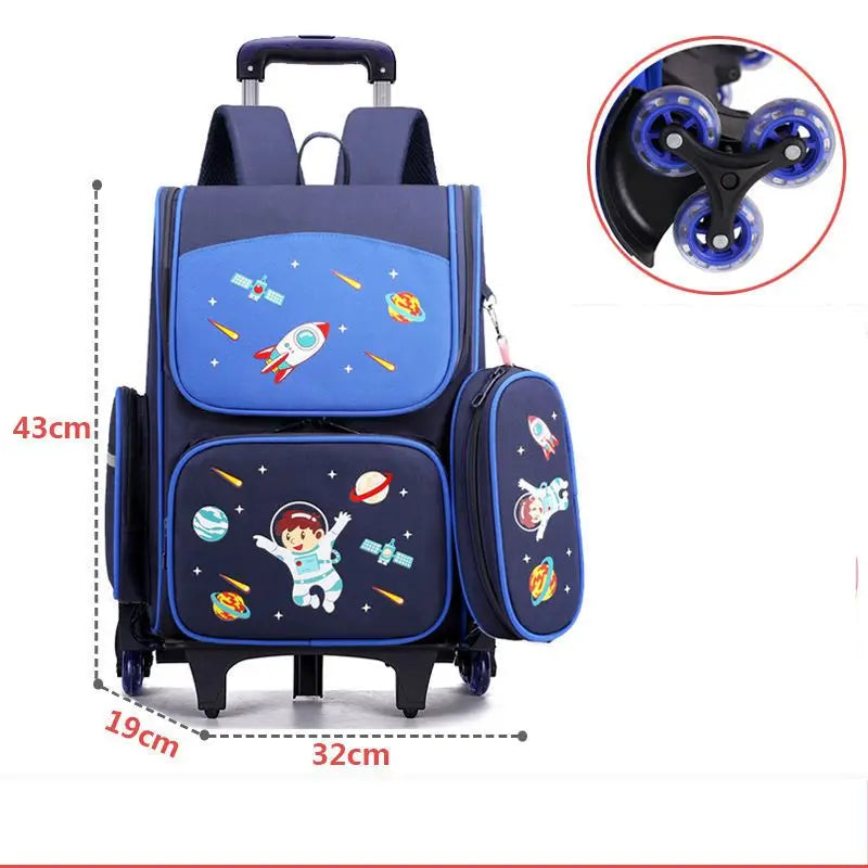 Kids Girls Unicorn Style School Trolley Backpack