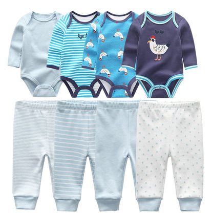 4pcs Baby Cartoon Printed Bodysuits Set for Girls Boys childrensterritory