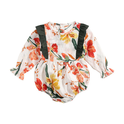 Floral Print Princess Baby Girl Cotton Bodysuits childrensterritory