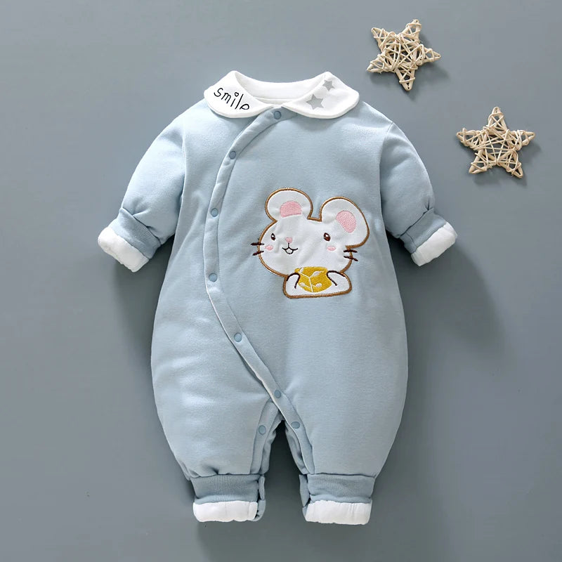 Baby Kids Cartoon Design Soft Winter Bodysuits