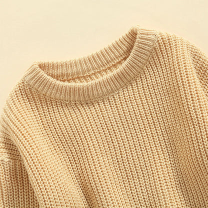 Baby Boys Girls Solid Color Long Sleeve Knit Sweaters childrensterritory