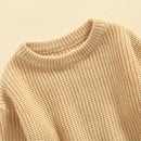 Baby Boys Girls Solid Color Long Sleeve Knit Sweaters childrensterritory