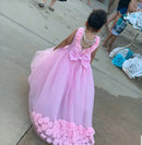 Gorgeous Tulle 3D Flowers Design Little Girls Birthday Party Gowns childrensterritory