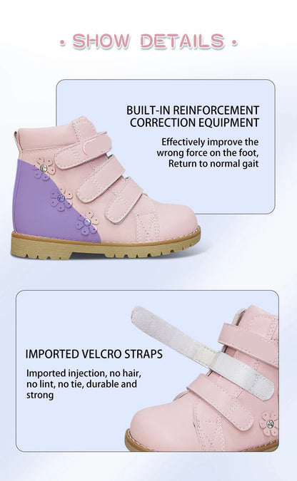 Kids Luxury Ankle Booties With Rhinestone Decoration childrensterritory