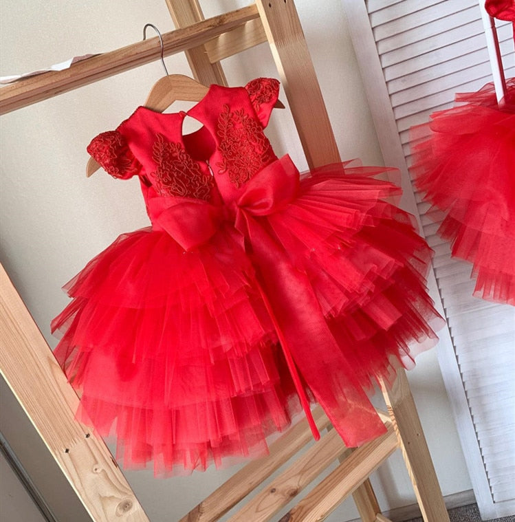 Puffy Tiered Tulle Elegant Girls Princess Dresses for Party childrensterritory