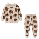 Cartoon Print Sweatshirts and Pants Tracksuit Set childrensterritory