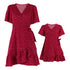 Mom and Daughter Matching Short Sleeve Wedding Party Dresses childrensterritory