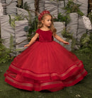 Puffy Layers Big Bow Little Princess Dress for Girls