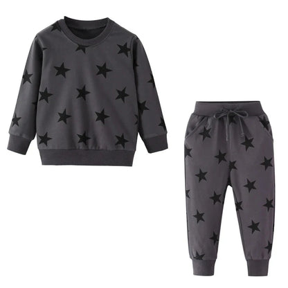 Cartoon Print Sweatshirts and Pants Tracksuit Set childrensterritory