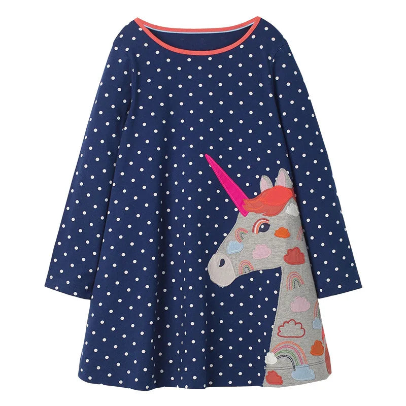 Long-Sleeved Printed Summer Dresses For Girls childrensterritory